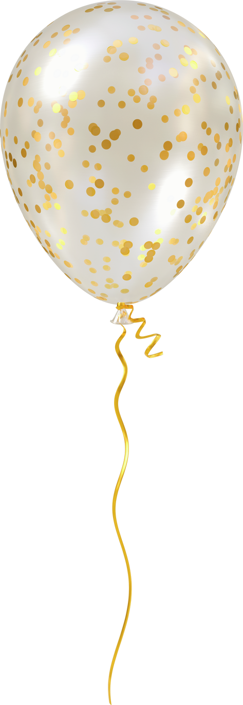 Transparent gold confetti balloon